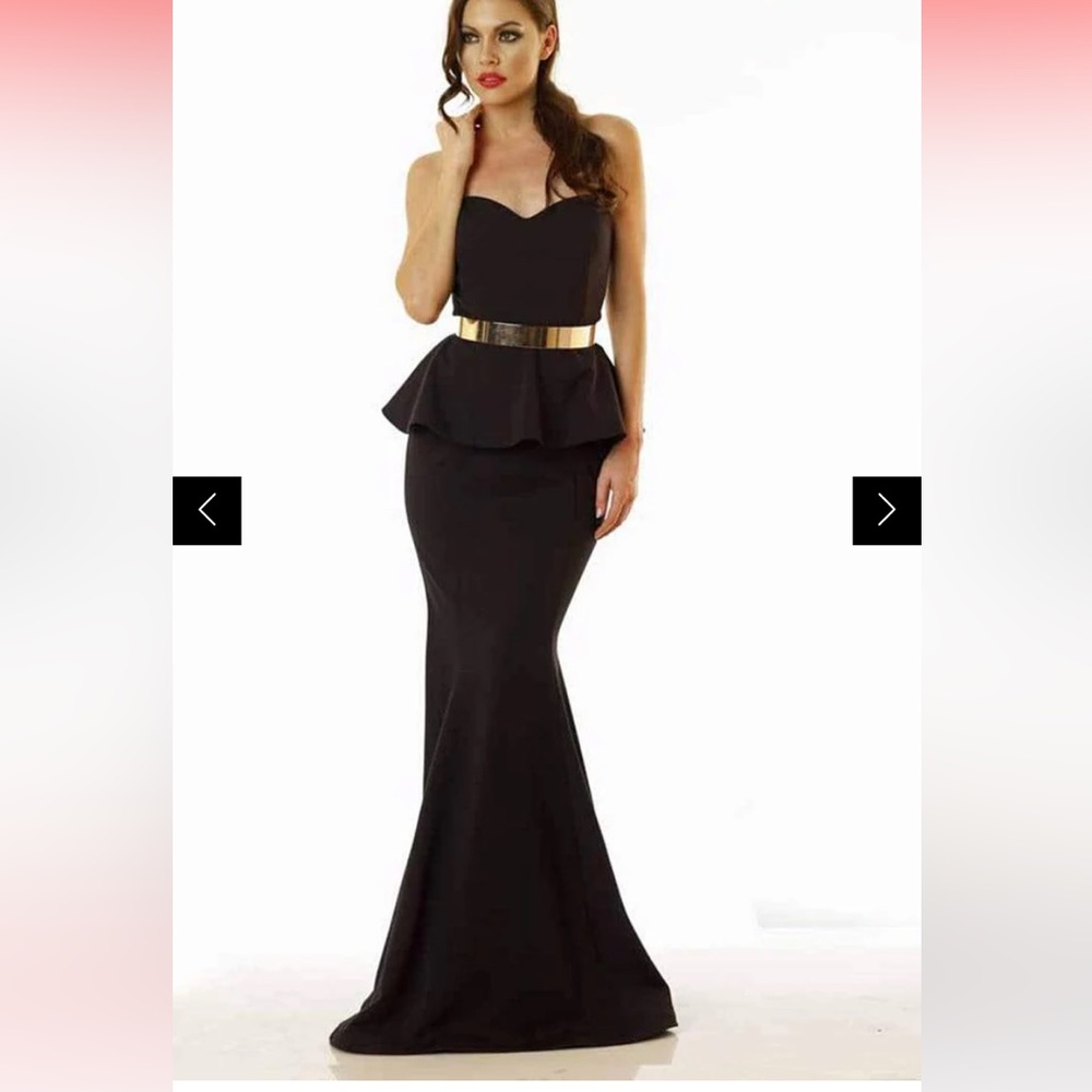 Nicole Bakti sweetheart peplum gown
